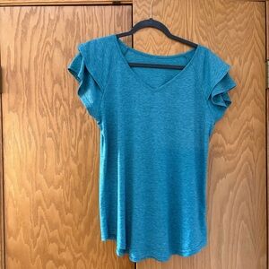 Teal V-Neck Women's Top Size Large